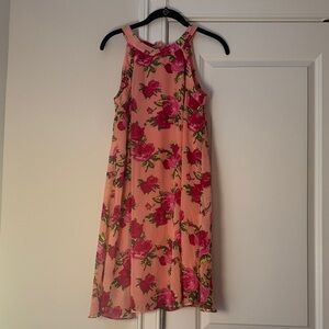 Betsey Johnson Pink Floral Peach Swing Dress